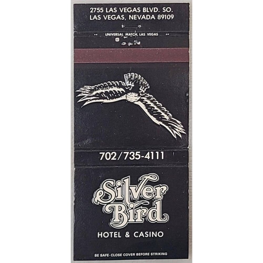 Vintage Matchbook Cover Silver Bird Hotel & Casino Las Vegas Nevada NV